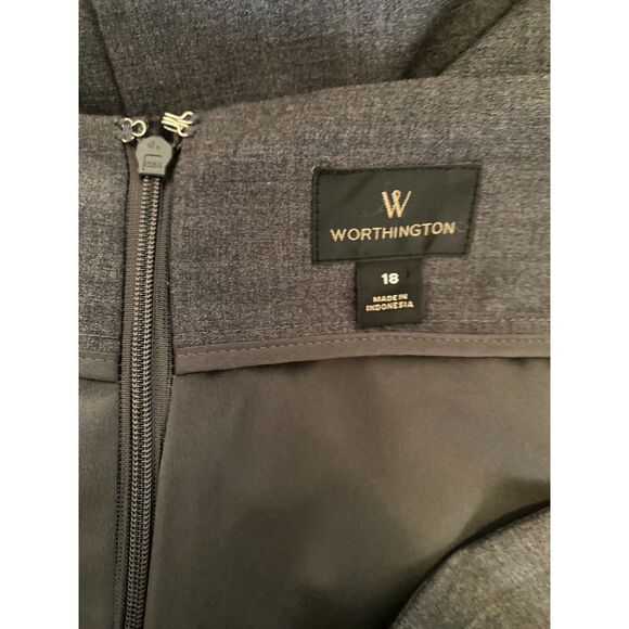 NWT Worthington Gray Knee Length Pencell Skirt Women Size 18 - Picture 4 of 5